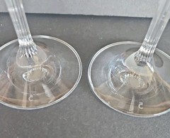 Christenenhutte Crystal Wine Glasses 8 3/8″ CRH10 Ribbed Stem Cut Laurel Design