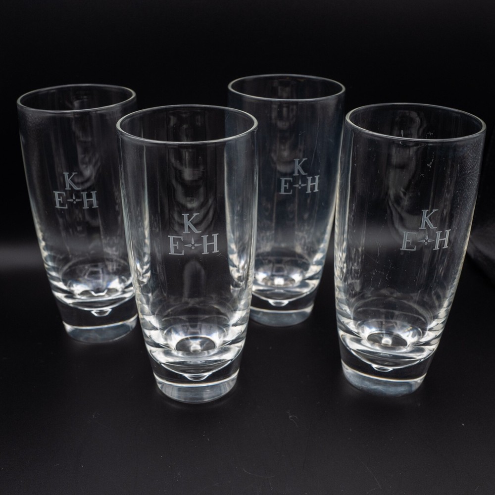 READ- Steuben Glass 7923 – 16 Oz Tumbler Glasses 6 1/2″ H Set of 4 Dimple MONO