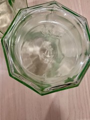 3 PC Green Depression Pre Anchor Hocking Glass Octagonal Tumbler Working Glass