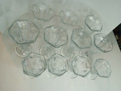 Vtg 11 piece Ice Cream Sundae Cups Glass 4 small, 7 large Clear Glass Tulip