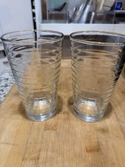Vintage Libbey Ribbed Water Juice Drinking glasses 12 oz Set Of 2 *