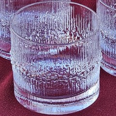 Mid Century Modern Iittala NIVA Finland Rocks Glass. Icicle Look. Tapio Wirkkala
