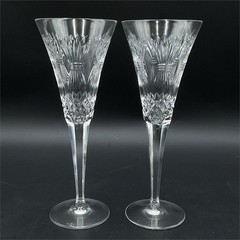 Waterford Crystal Pair of Millennium Collection Prosperity Champagne Flutes