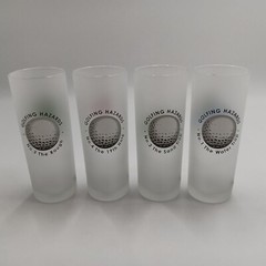 GOLFING HAZARDS Set of 4 No 1-4 Frosted Highball Glassware Dartington Designs