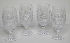 Waterford Crystal Book of Kells Iced Beverage Glasses Set of 4 Ireland 7″