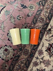 Vintage Fiestaware Tumblers set of 3 multicolor small cups