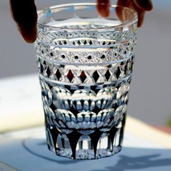 Hand Cut Black Color Kiriko Cased Crystal Highball Glass 280ml 1PC