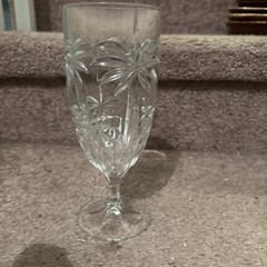 Godinger Shannon Crystal South Beach Iced Beverage Goblet 8″ Palm Tree Set of 2