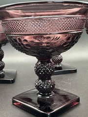 Imperial Chroma Amethyst Champagne / Tall Sherbet Glasses Purple Vintage Gilded