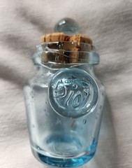 Vintage Biot Blue Glass Bubble Small Apothecary Jar