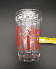 VINTAGE KRAFT SWANKY SWIG JUICE GLASS – RED BIRD AND ELEPHANT