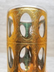 Vintage Pisa 22 Karat Crackled Glass Highball Tumbler by Culver