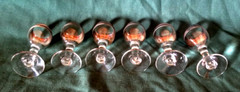 Silver Dipped Band Cordial Bar Glass SET of 6 Small 3.75″ Tall Dorothy Thorpe