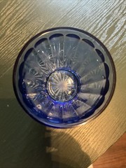 Vintage Hazel Atlas Cobalt Blue Panel Optic Tumbler 4 5/8″ 8 oz.