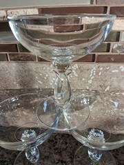 Three Heisey Glass Lariat Sherbet Champagne Clear 4.875″ X 3.875″ (Set of 3)