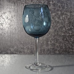 WATERFORD Marquis POLKA DOT AQUA WINE GLASS, Cut Blown Crystal, 8 5/8″, 20oz