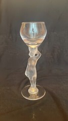 Vintage Frosted Nude Stem CORDIAL GLASS . Excellent condition