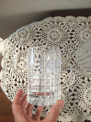 Set of 4 Beautiful Heavy TIFFANY & CO Crystal Plaid Beer Mugs Barware EUC