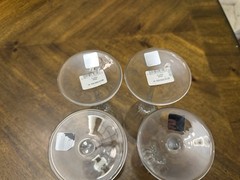 New Set of 4 Marquis Waterford Crystal Platinum Trim Claria Wine Glasses 8″