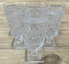 Lot of 6 Vintage Imperial Glass Cape Cod Claret Wine Glasses 5.5″ H Clear
