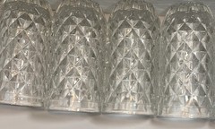 5 Rare Vintage Fostoria York Highball Glasses Heavy Barware Clear 12 Oz Textured