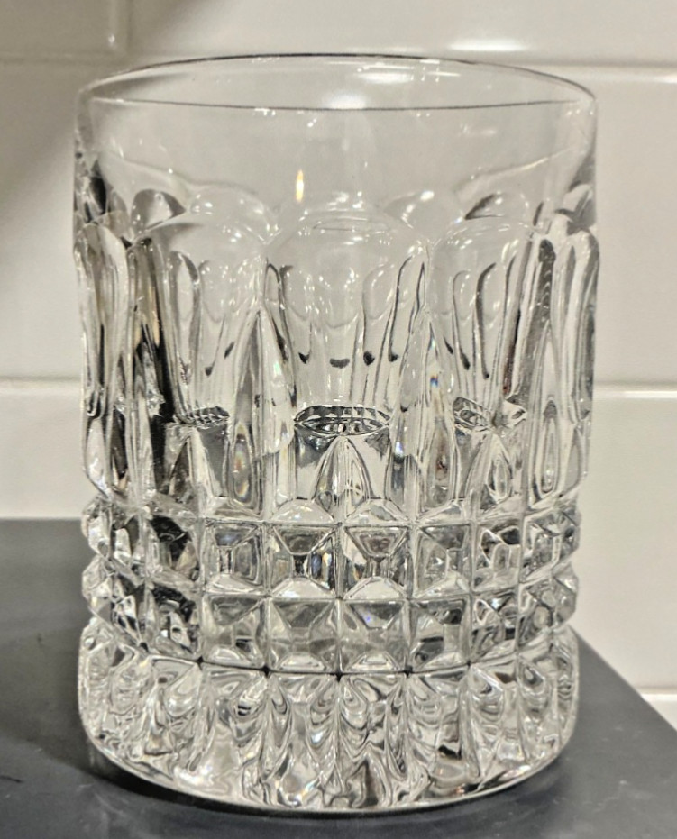 EUC Gorham Crystal Fairfax Double Old Fashioned Glass 4” Discontinued