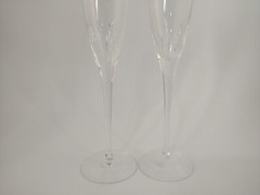 Set of 2 Lenox Firelight Clear 9 1/2″ Champagne Flute Glasses – No Panel Cut