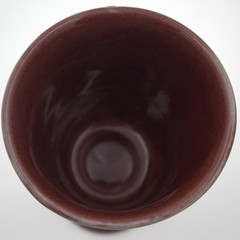 DK Clay NC Studio Pottery Goblet Chalice Tumblers Oxblood Glaze Pair 6.625″