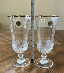 Iced Tea Glasses “Aurea Gold” By Royal Crystal Rock Set Of 6 Made In Italy