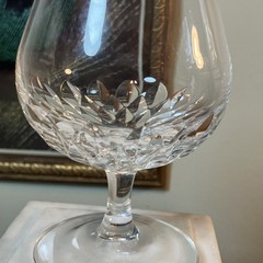 Vintage Faceted CUT CRYSTAL BRANDY SNIFTERS Glasses 5” Set Of 2 Bar Ware Elegant