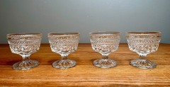 Set of 4 Vintage Pressed Glass Wexford Pattern Champagne coupe/ Sherbet by Anch