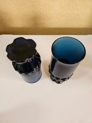 Tiffin Franciscan Madeira Dark Blue, 4 Iced Tea Goblets Glasses Ball Stem 120