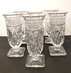 6 Imperial Glass Cape Cod Clear Parfait Glasses 5 7/8″