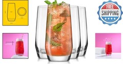 Gwen 18.5 oz Lead-Free Crystal Highball Glass Set – Elegance for Every Drink