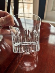 PAIR OF BACCARAT ETNA CRYSTAL LARGE DOUBLE OLD FASHIONED GLASSES WITH CHIP