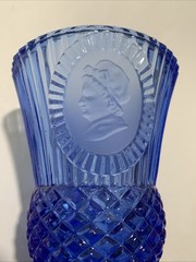 Avon Fostoria Martha And George Washington Blue Glass Goblets Set Of 2
