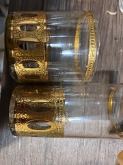 Set of 10 Vintage Culver Pisa Mid – Century 22K Gold Glasses