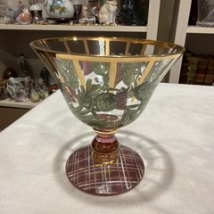 MacKenzie Childs Thistle Circus Sherbert Sorbet Champagne Glasses Set of 2