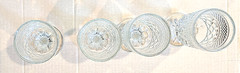 Vintage MCM Anchor-Hocking Wexford Diamond Cut 4 oz. Stemware Set of 4 EUC