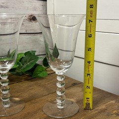 4 Imperial Candlewick Ball Stem Clear Glass 7 3/8″ Water Wine Drink Goblets 8 oz