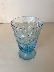 Single Bryce El Rancho Cerulean blue water goblet Seneca Dirftwood glass