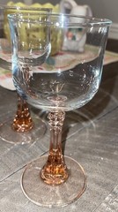 Set of 5 Cristal d’Arques Durand ROSE/Pink 8 oz Water/Wine Goblets, France 8″