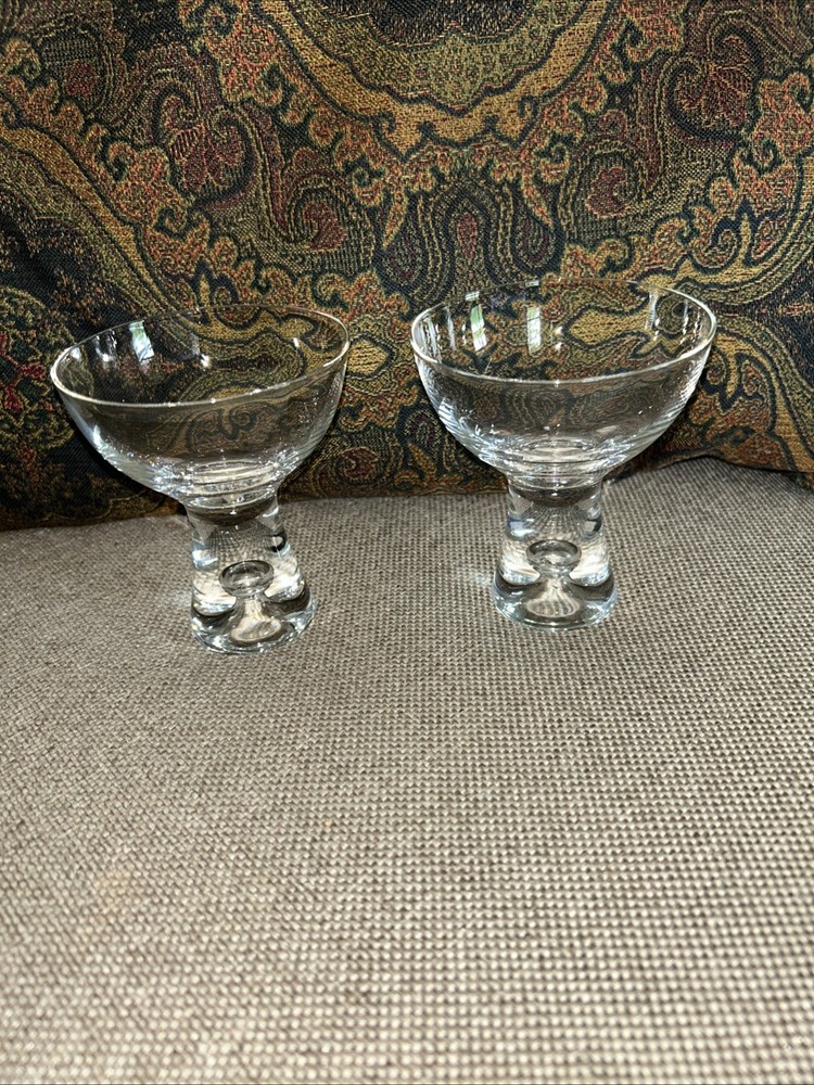 Vintage Iittala Finland Tapio Wirkkala Crystal Sherry Aperitif Glass Set Of 2