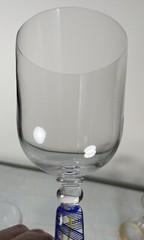2 James Nadal Art Glass Signed Wine Glasses