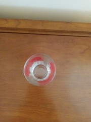Vintage Red Morning Glory Flower White Fence Glass