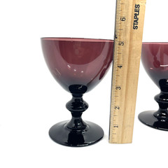Thomas O’Brien Art Glass Purple Amethyst Goblets Set of 4