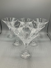 Shannon by Godinger INGRID Crystal Martini Glasses Goblets Set of 6