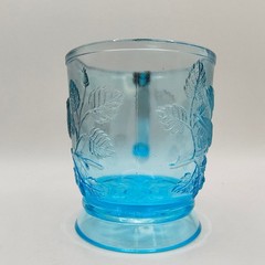 1970s Mosser Reproduction Bryce Brothers No. 1203 Bird In A Tree Blue Glass Mug