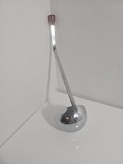 VINTAGE LEHMAN BROS CHROME SATURN PUNCH BOWL RED BAKELITE LADLE Dipper