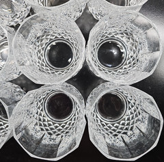 9) Cristal D’Arques Longchamp Clear 3.75″ Double Old Fashioned Set Rocks Bar Lot